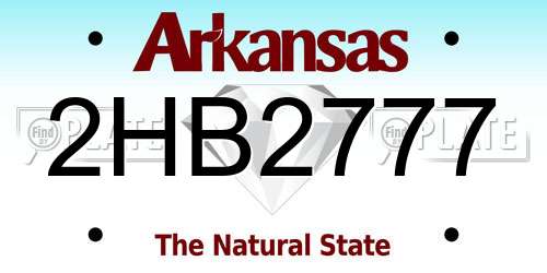 2HB2777 Arkansas License Plate