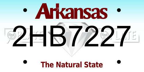 2HB7227 Arkansas License Plate