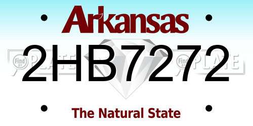 2HB7272 Arkansas License Plate