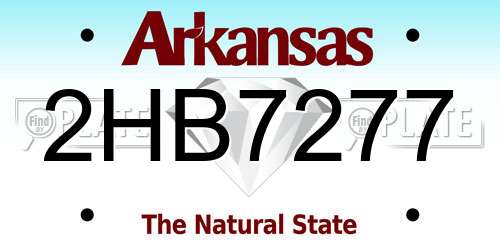 2HB7277 Arkansas License Plate