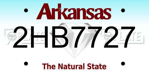 2HB7727 Arkansas License Plate