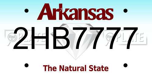 2HB7777 Arkansas License Plate