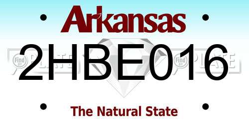 2HBE016 Arkansas License Plate