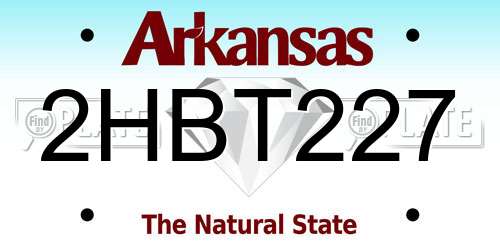 2HBT227 Arkansas License Plate