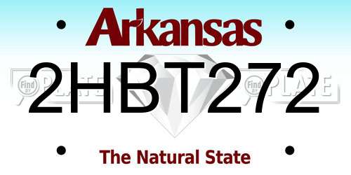 2HBT272 Arkansas License Plate