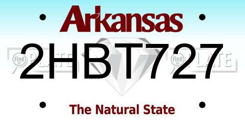 2HBT727 Arkansas License Plate