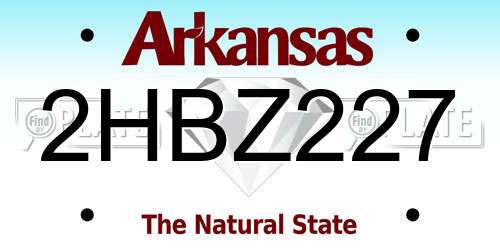 2HBZ227 Arkansas License Plate