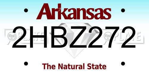 2HBZ272 Arkansas License Plate