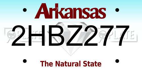2HBZ277 Arkansas License Plate