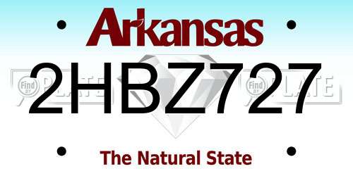 2HBZ727 Arkansas License Plate