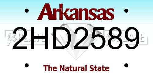 2HD2589 Arkansas License Plate