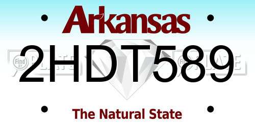 2HDT589 Arkansas License Plate