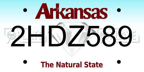 2HDZ589 Arkansas License Plate