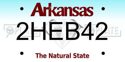 2HEB42 Arkansas License Plate