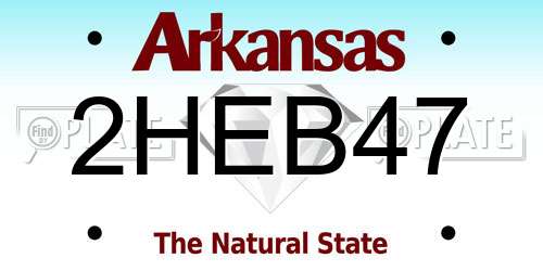 2HEB47 Arkansas License Plate