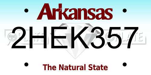 2HEK357 Arkansas License Plate