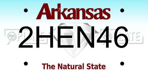 2HEN46 Arkansas License Plate