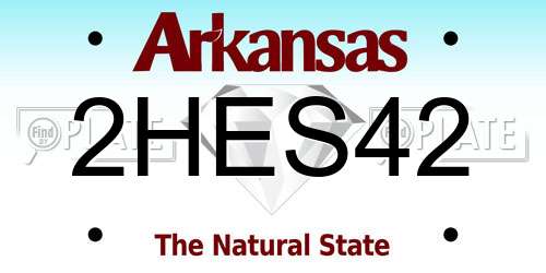 2HES42 Arkansas License Plate