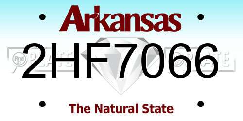 2HF7066 Arkansas License Plate