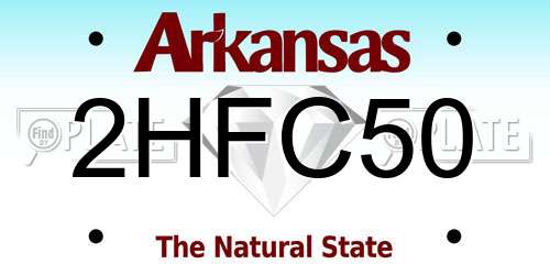 2HFC50 Arkansas License Plate