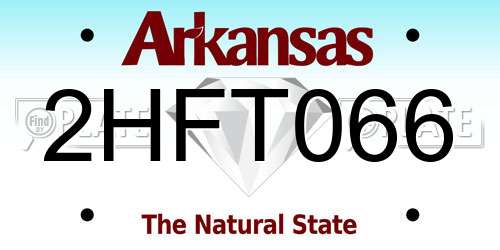 2HFT066 Arkansas License Plate