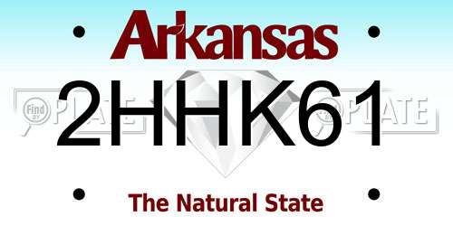 2HHK61 Arkansas License Plate