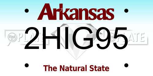 2HIG95 Arkansas License Plate