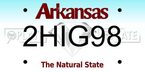 2HIG98 Arkansas License Plate