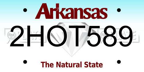 2HOT589 Arkansas License Plate