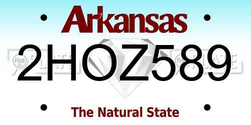 2HOZ589 Arkansas License Plate