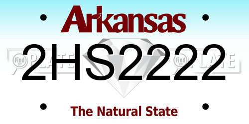2HS2222 Arkansas License Plate