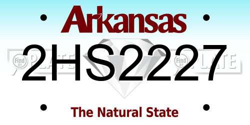 2HS2227 Arkansas License Plate