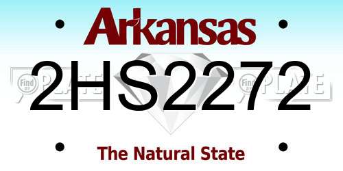 2HS2272 Arkansas License Plate