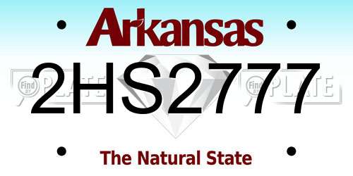 2HS2777 Arkansas License Plate