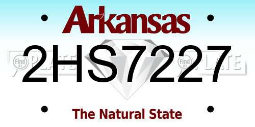 2HS7227 Arkansas License Plate