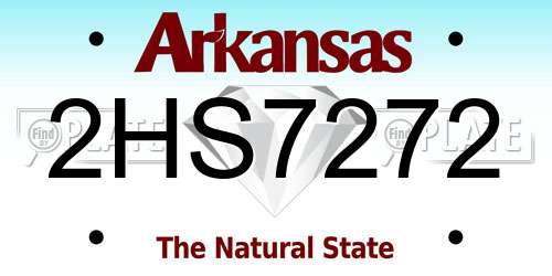 2HS7272 Arkansas License Plate