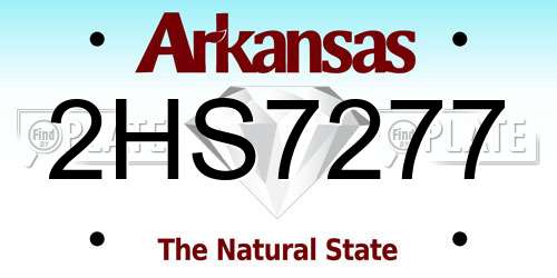2HS7277 Arkansas License Plate