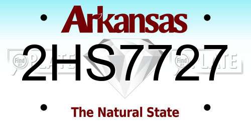 2HS7727 Arkansas License Plate