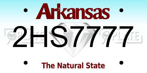 2HS7777 Arkansas License Plate