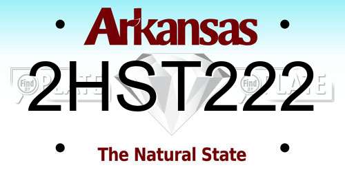2HST222 Arkansas License Plate
