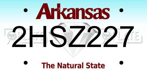 2HSZ227 Arkansas License Plate