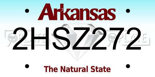 2HSZ272 Arkansas License Plate