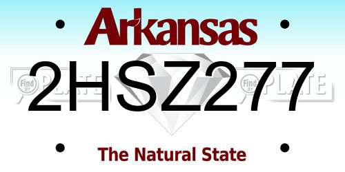 2HSZ277 Arkansas License Plate