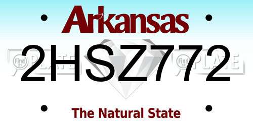 2HSZ772 Arkansas License Plate