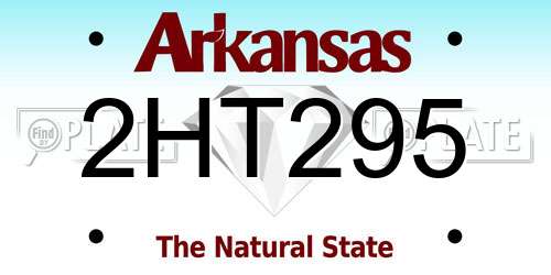 2HT295 Arkansas License Plate