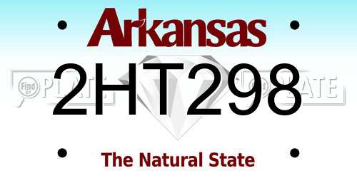 2HT298 Arkansas License Plate