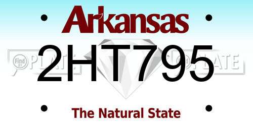 2HT795 Arkansas License Plate