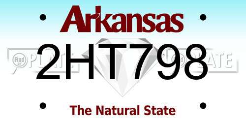 2HT798 Arkansas License Plate