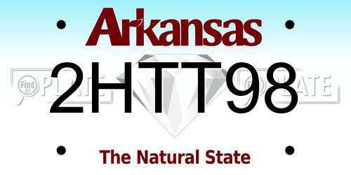 2HTT98 Arkansas License Plate