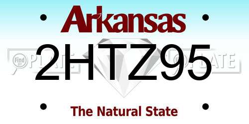 2HTZ95 Arkansas License Plate